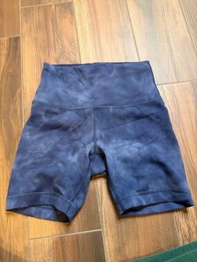 lululemon athletica Navy Tie-Dye High-Rise Bike Shorts